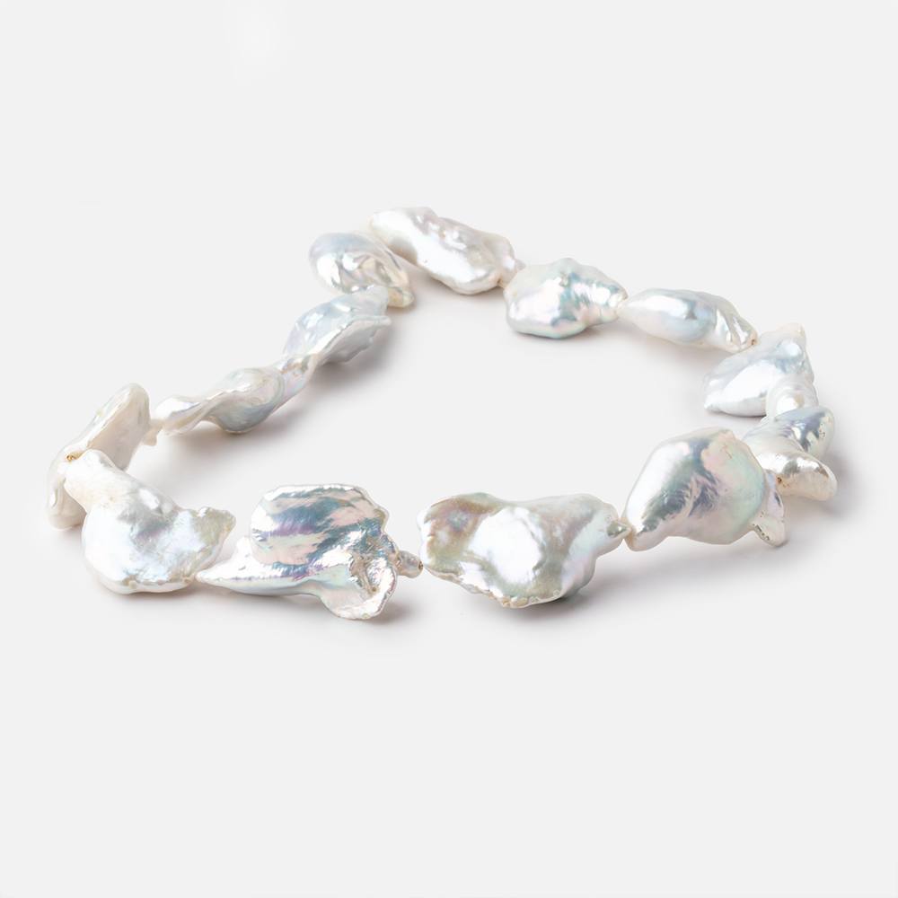 23-33mm Off White Soufflé Baroque Freshwater Pearls 16 inch 13 beads - Beadsofcambay.com