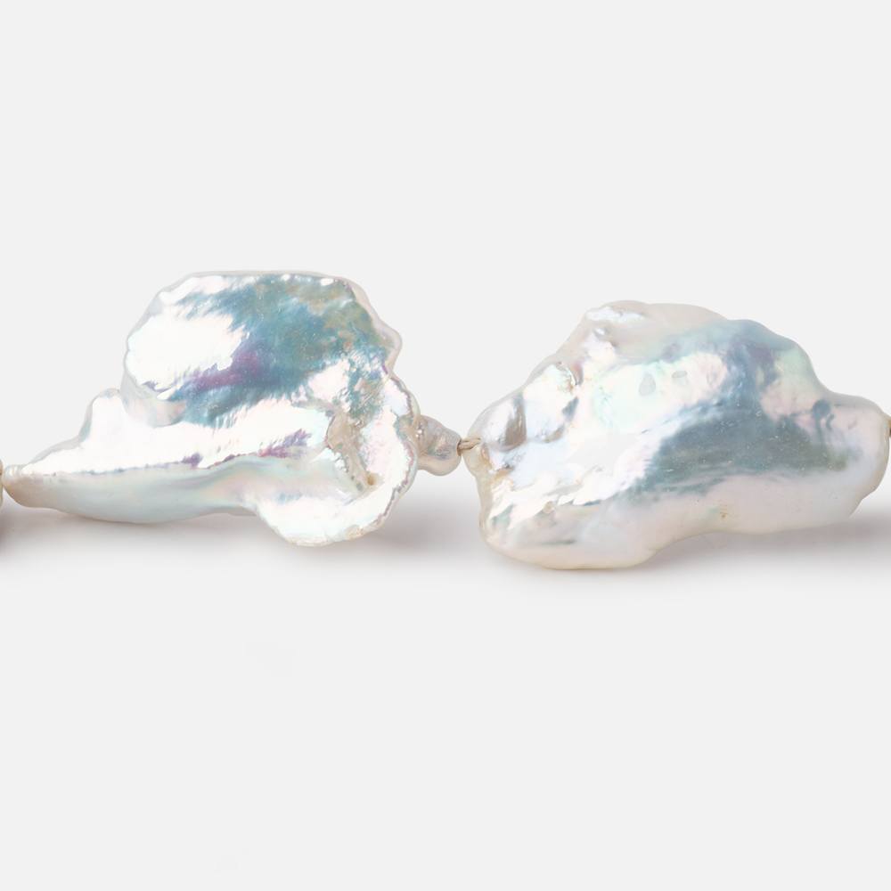 23-33mm Off White Soufflé Baroque Freshwater Pearls 16 inch 13 beads - Beadsofcambay.com