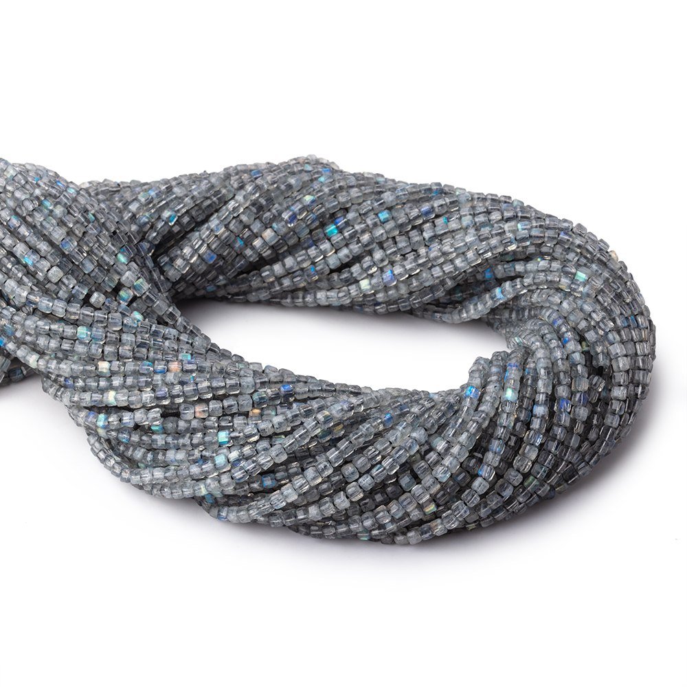 2.3mm Labradorite Micro Faceted Cube Beads 12.5 inch 139 pieces - Beadsofcambay.com