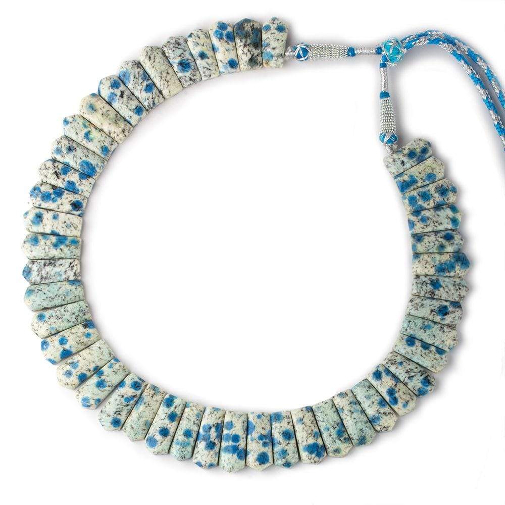 23x10-28x11mm K2 Azurite Granite "K2 Jasper" double drilled plain fancy shape collar 45 beads - Beadsofcambay.com