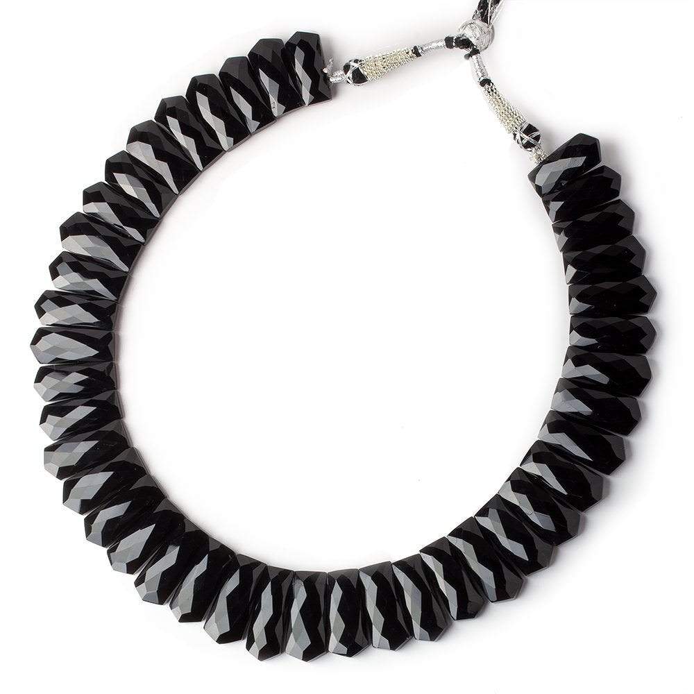 23x10-27x11mm Black Onyx Faceted Fancy Shape Collar 40 Beads AA - Beadsofcambay.com