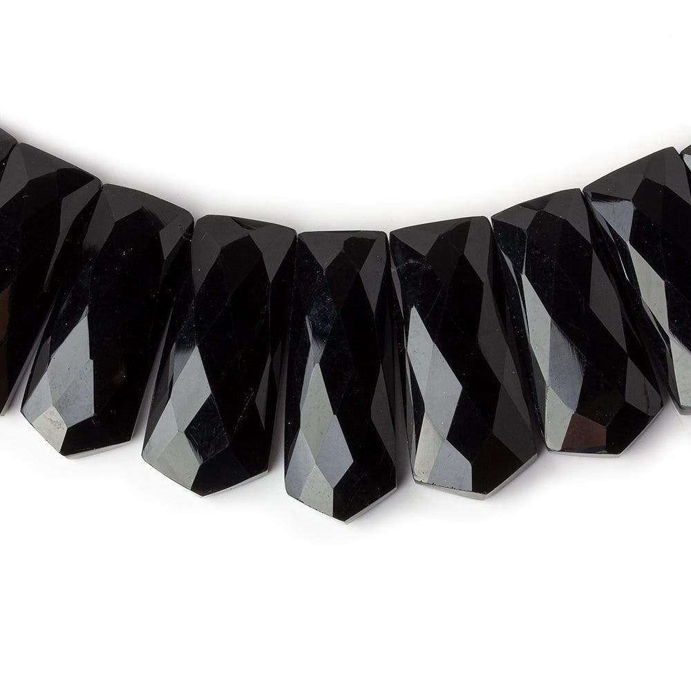 23x10-27x11mm Black Onyx Faceted Fancy Shape Collar 40 Beads AA - Beadsofcambay.com