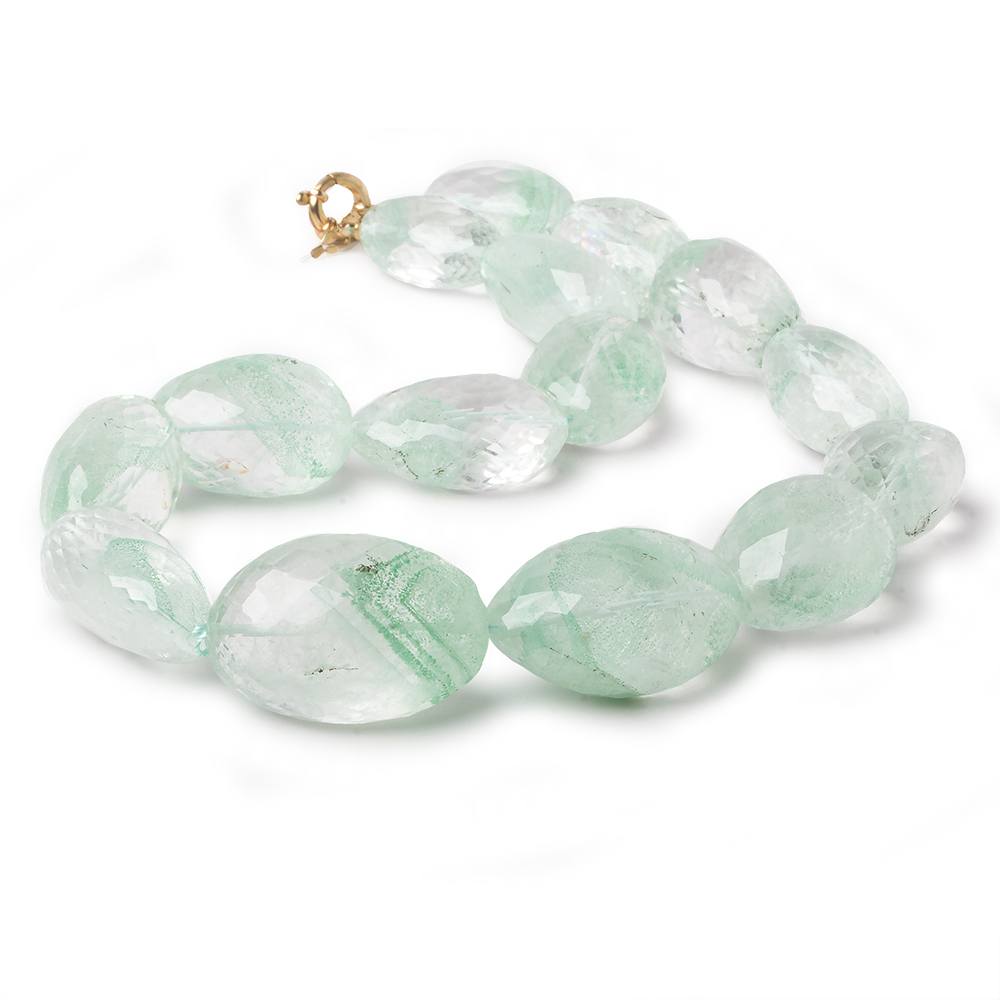 23x16-33x23mm Rare Phantom Quartz faceted nuggets and 14kt Gold Clasp AA - Beadsofcambay.com