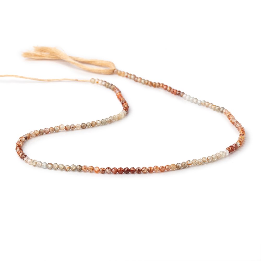 2.4mm Multi Color Zircon Micro Faceted Round Beads 12.5 inch 142 pieces AA - Beadsofcambay.com