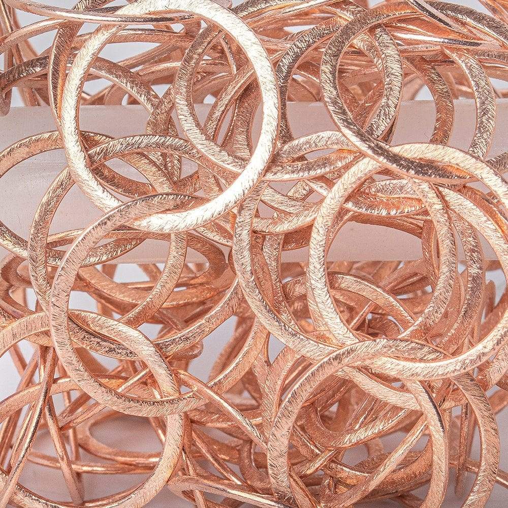 24mm Rose Gold Plated Brushed Round Link Chain by the foot - Beadsofcambay.com