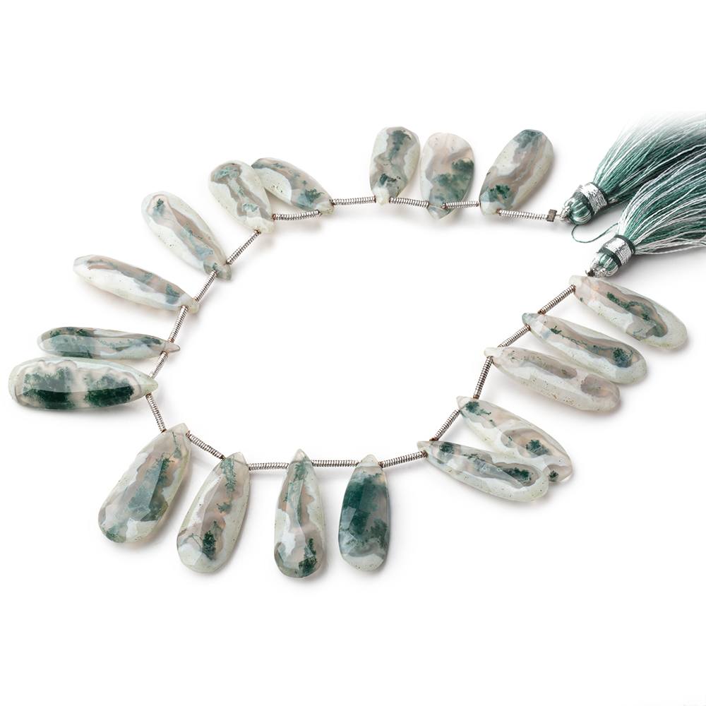 24x10-29x11mm Peacock Solar Quartz Faceted Pear Beads 8 inch 18 pieces - Beadsofcambay.com