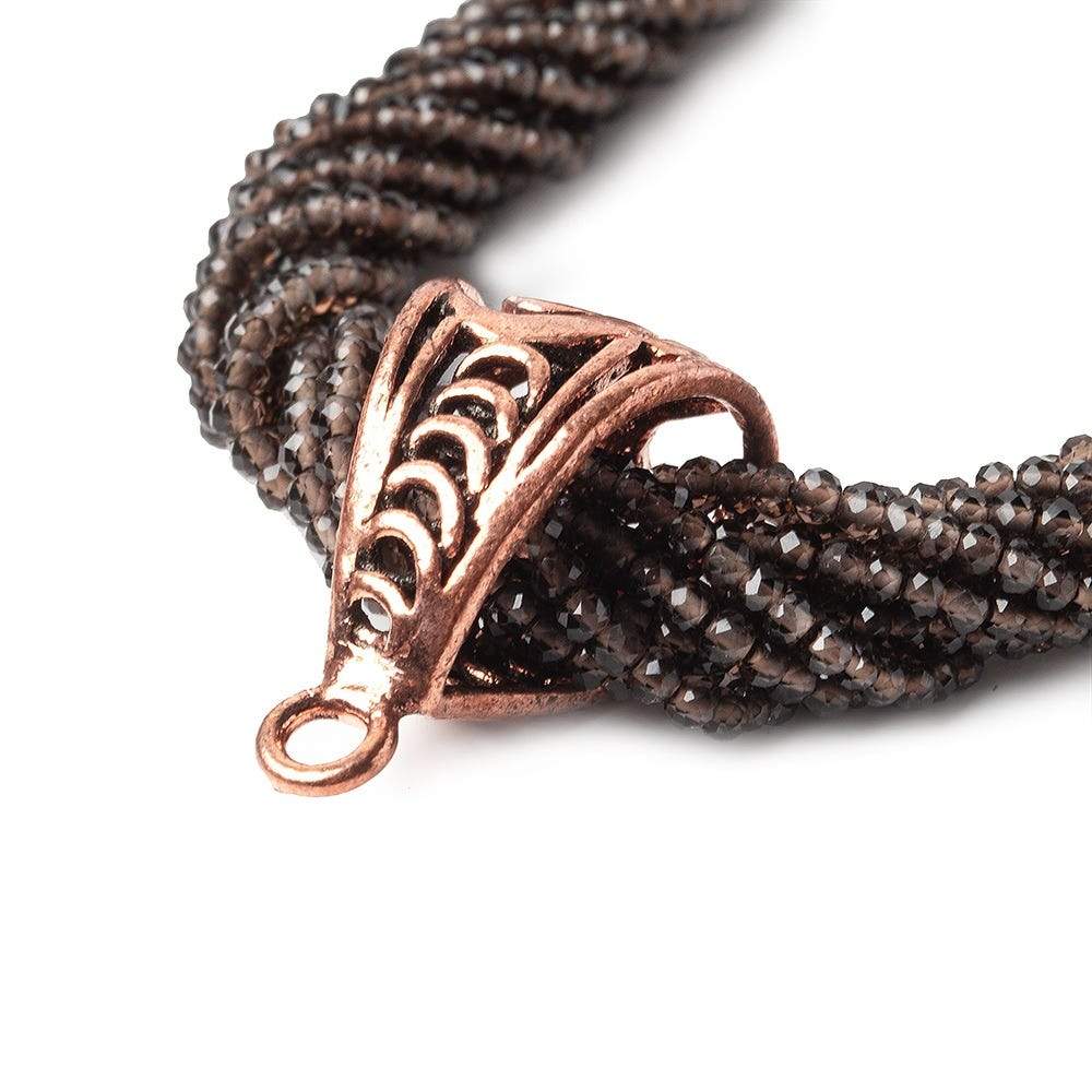 24x13mm Copper Bail Chevron Design Set of 2 - Beadsofcambay.com