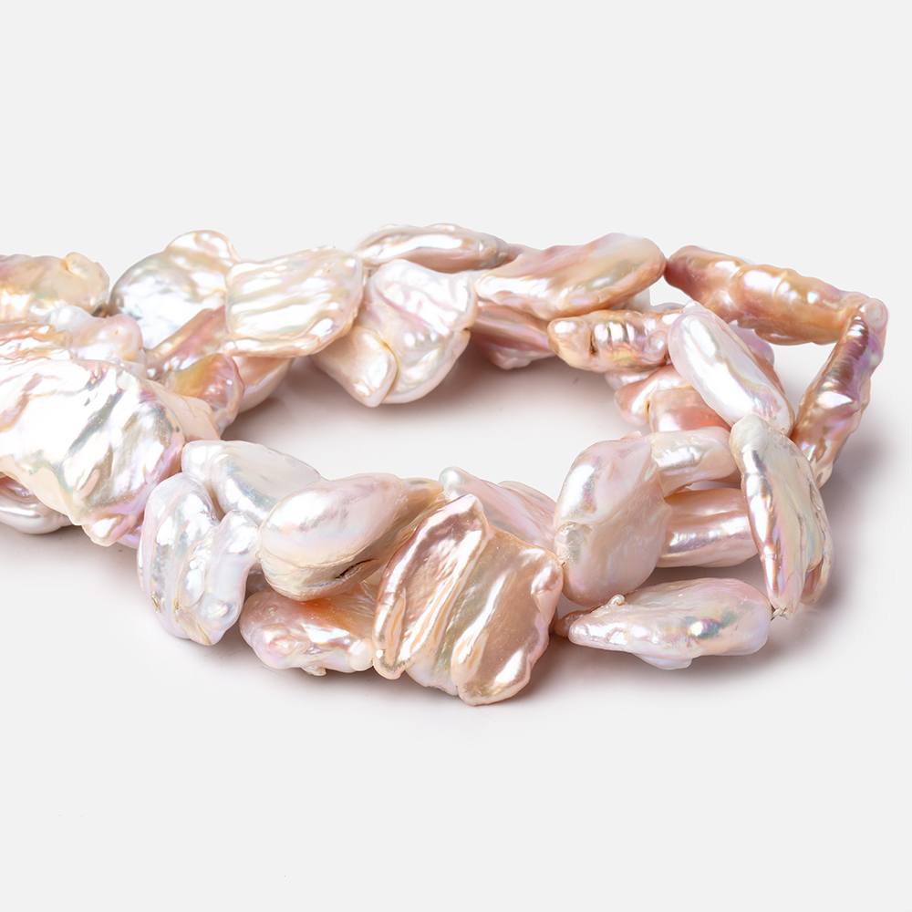 25-30mm Blush Pink Ultra Baroque Freshwater Pearls 15 inch 14 Beads A - Beadsofcambay.com