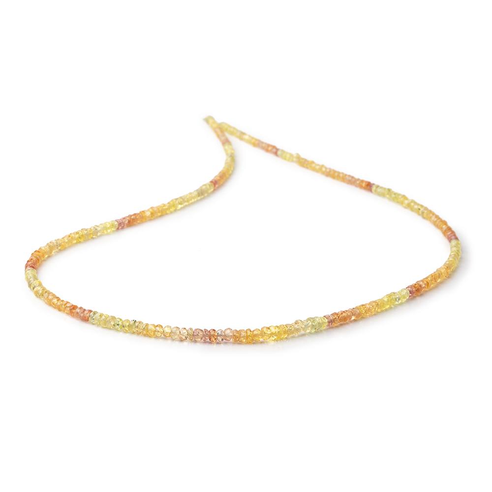 2.5-3.5mm Yellow & Orange Sapphire Faceted Rondelles 18 inch 300 Beads AA - Beadsofcambay.com