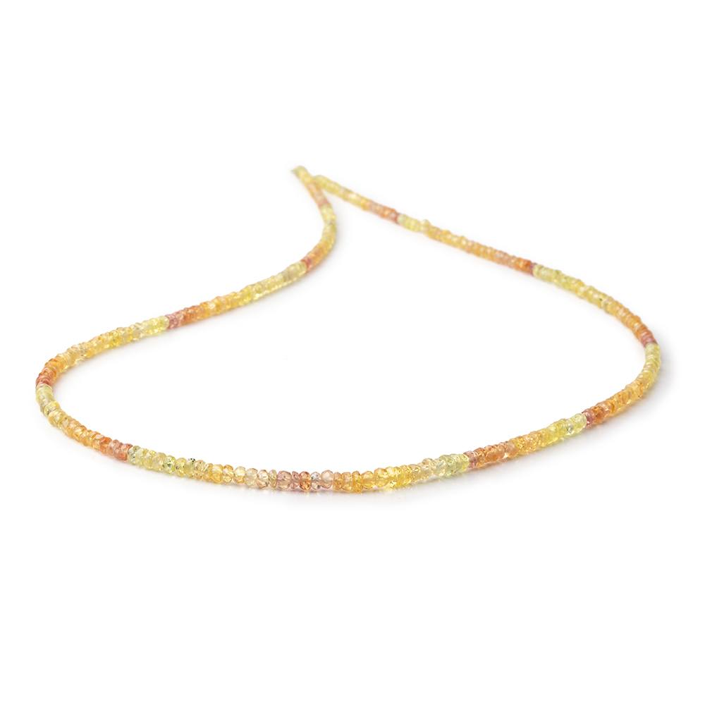 2.5-3.5mm Yellow & Orange Sapphire Faceted Rondelles 18 inch 300 Beads AA - Beadsofcambay.com
