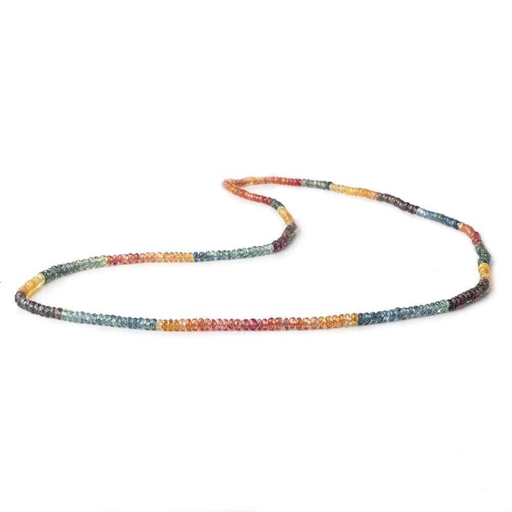 2.5-3mm Multi Color Sapphire Faceted Rondelle 20 inch 300 pieces - Beadsofcambay.com
