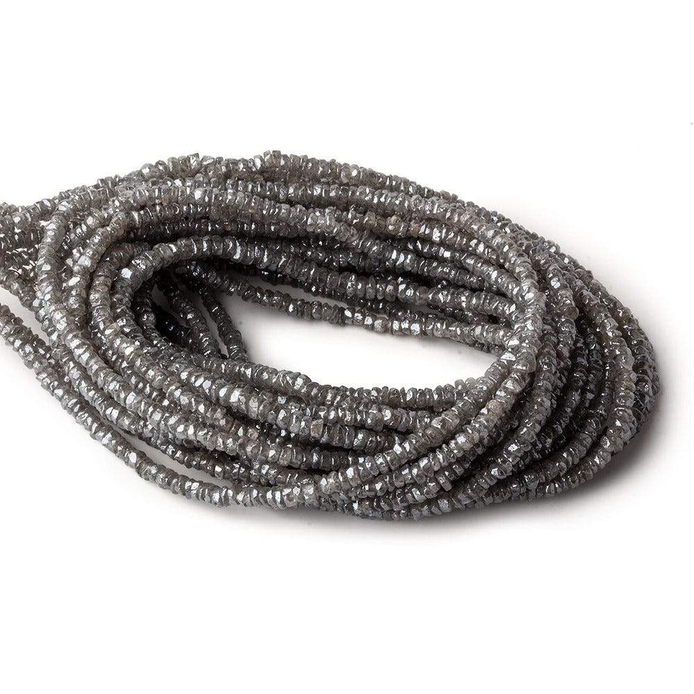 2.5-3mm Mystic Grey Topaz Faceted Rondelles 16 inch 250 beads - Beadsofcambay.com