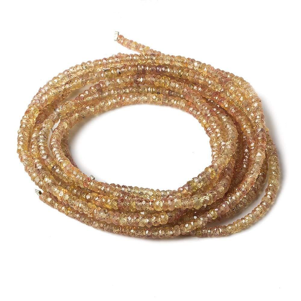 2.5-3mm Orangy Yellow Sapphire Faceted Rondelle Beads 19 inch 310 pieces - Beadsofcambay.com