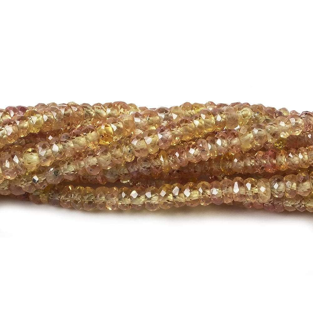 2.5-3mm Orangy Yellow Sapphire Faceted Rondelle Beads 19 inch 310 pieces - Beadsofcambay.com