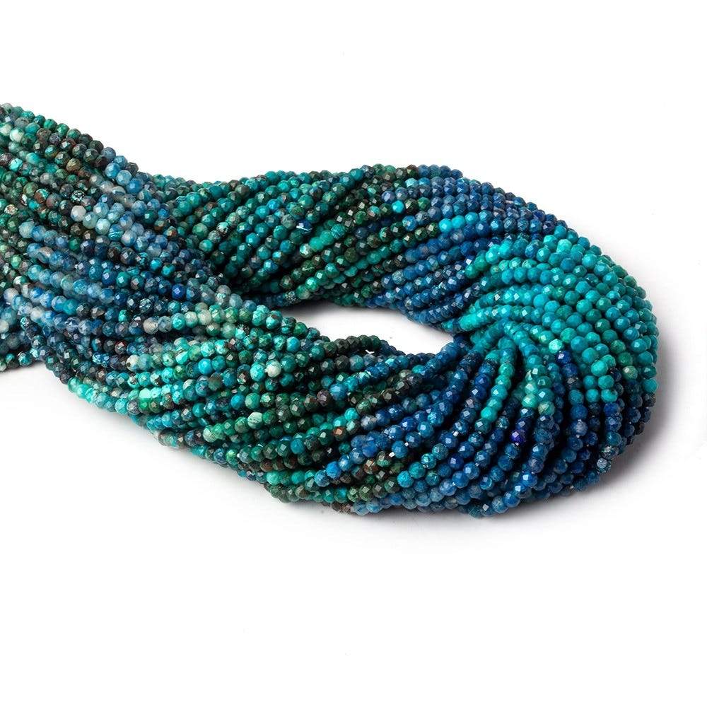 2.5-3mm Shaded Chrysocolla micro faceted rondelle beads 12.5 inch 144 pieces - Beadsofcambay.com