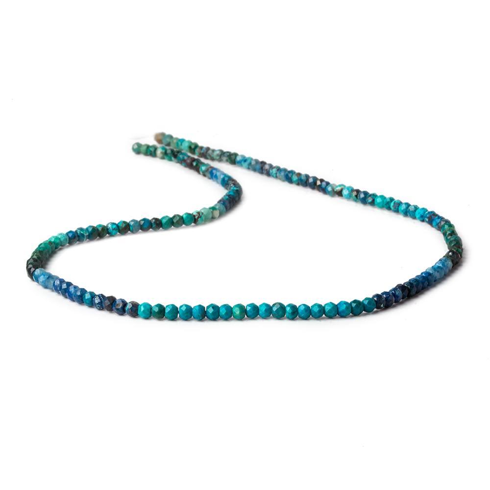 2.5-3mm Shaded Chrysocolla micro faceted rondelle beads 12.5 inch 144 pieces - Beadsofcambay.com