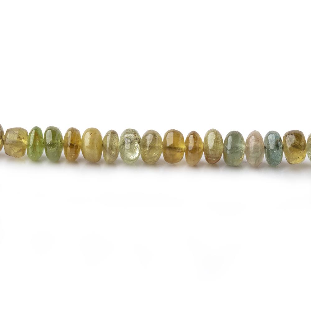 2.5-4mm Golden Green Tourmaline Plain Rondelle Beads 18 inch 220 pieces - Beadsofcambay.com