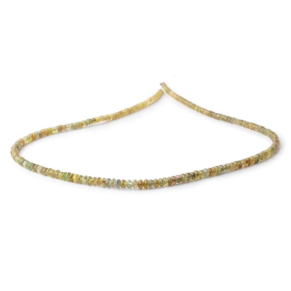 2.5-4mm Golden Green Tourmaline Plain Rondelle Beads 18 inch 220 pieces - Beadsofcambay.com