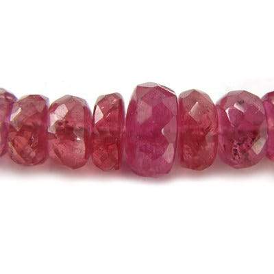 2.5-4mm Ruby Faceted Rondelles 16 inch 207 pieces - Beadsofcambay.com