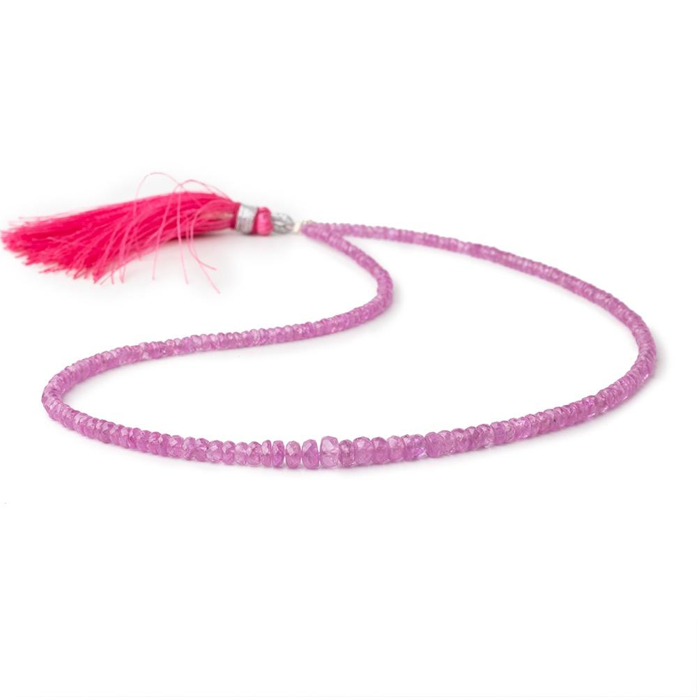 2.5-5mm Burmese Ruby Faceted Rondelle Beads 16 inch 200 pieces - Beadsofcambay.com