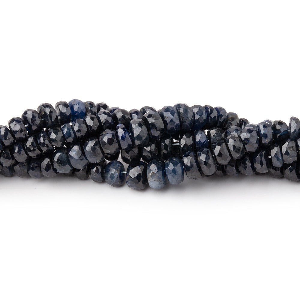 2.5-5mm Cambodian Blue Sapphire Faceted Rondelle Beads 16 inch 209 pieces - Beadsofcambay.com