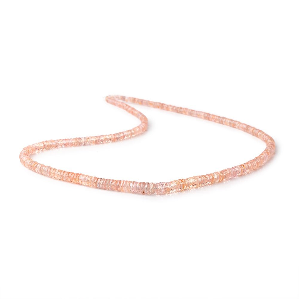2.5-5mm Peach Sapphire Faceted Heshi Beads 17 inch 356 pieces AAA - Beadsofcambay.com