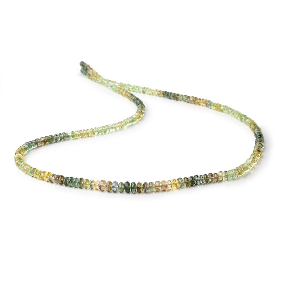 2.5-5mm Shaded Green Tourmaline Plain Rondelle Beads 18 inch 215 pieces AAA - Beadsofcambay.com