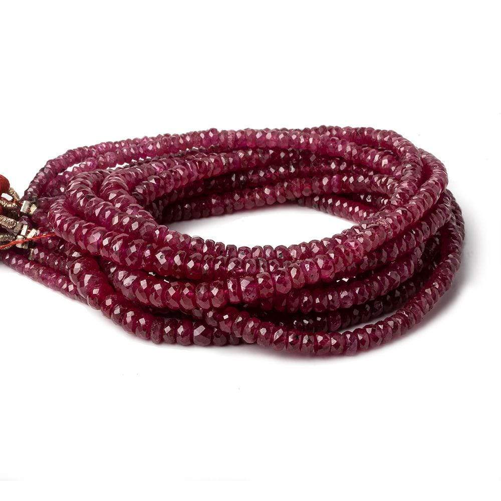 2.5-6mm Ruby faceted rondelle beads 16 inch 200 pieces - Beadsofcambay.com