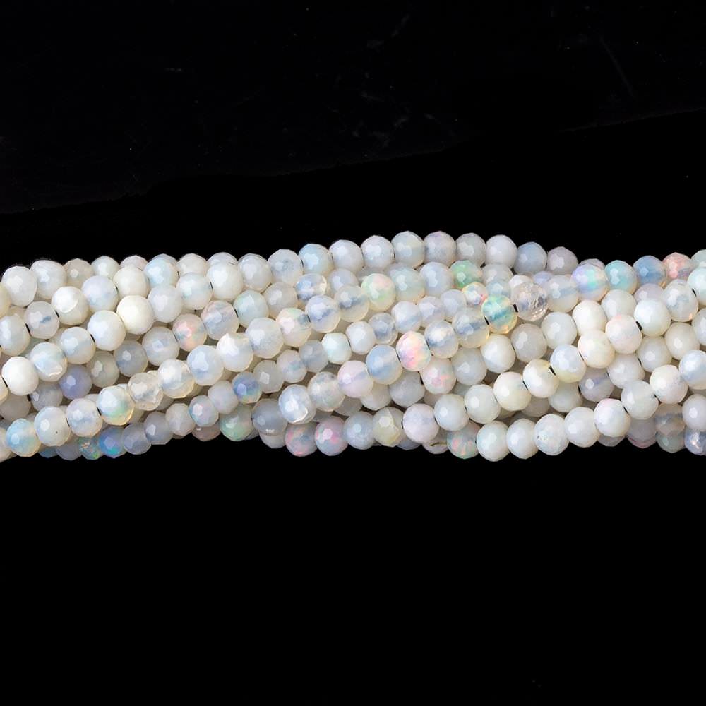 2.5mm Australian Grey Beige Opal micro faceted rondelles 12.5 inch 145 beads - Beadsofcambay.com