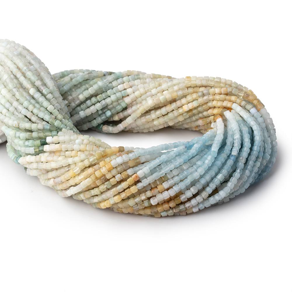 2.5mm Multi Color Beryl Micro Faceted Cube Beads 12.5 inch 128 pieces - Beadsofcambay.com