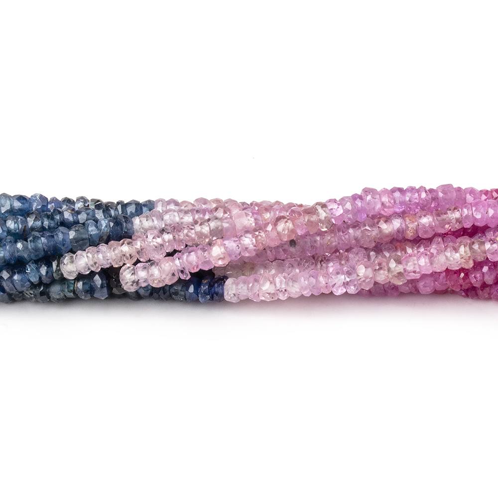 2.5mm Multi Color Sapphire Faceted Rondelle Beads 15.5 inch 300 pieces - Beadsofcambay.com