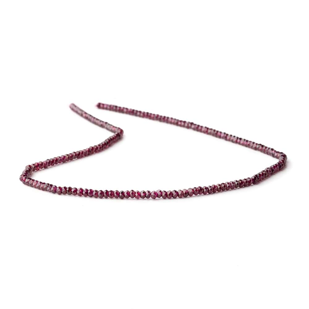 2.7mm Rhodolite Garnet Micro Faceted Rondelle Beads 13 inch 180 pieces AAA - Beadsofcambay.com