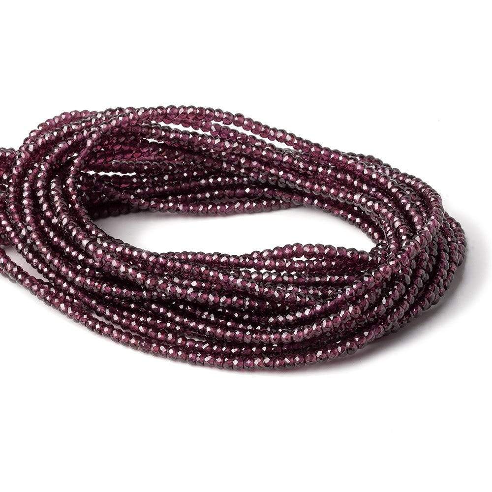 2.5mm Rhodolite Garnet Micro Faceted Rondelle Beads 14 inches 208 pcs AAA - Beadsofcambay.com