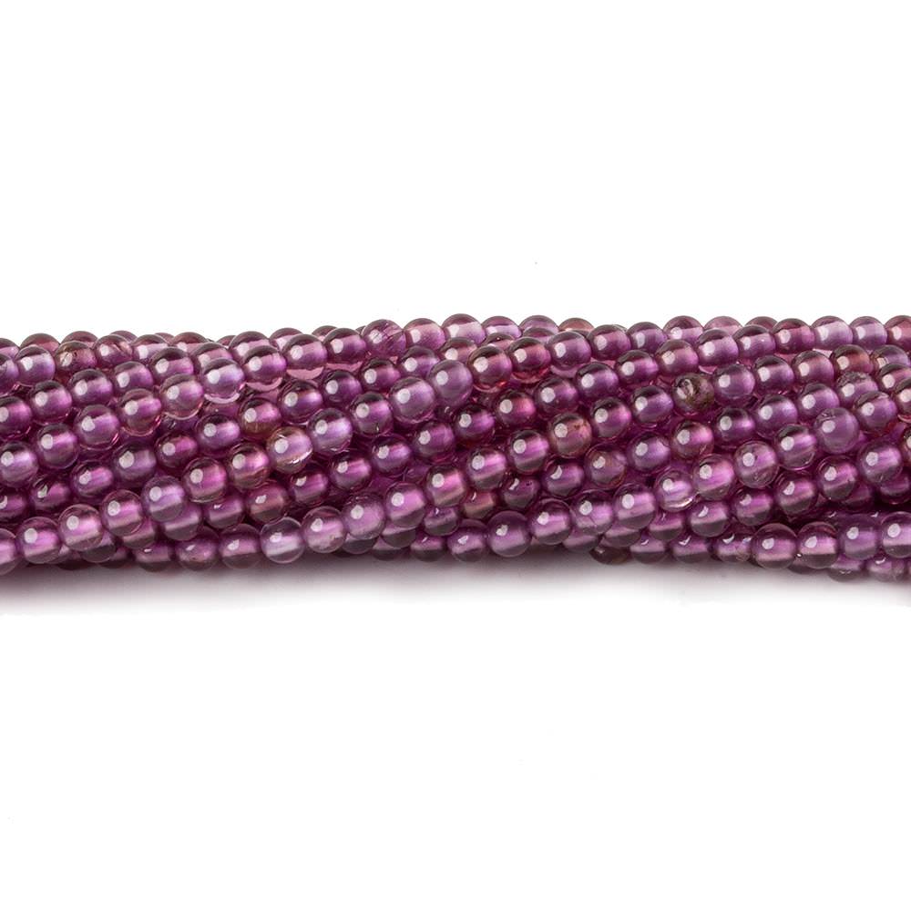 2.5mm Rhodolite Garnet plain round beads 15 inch 165 beads - Beadsofcambay.com