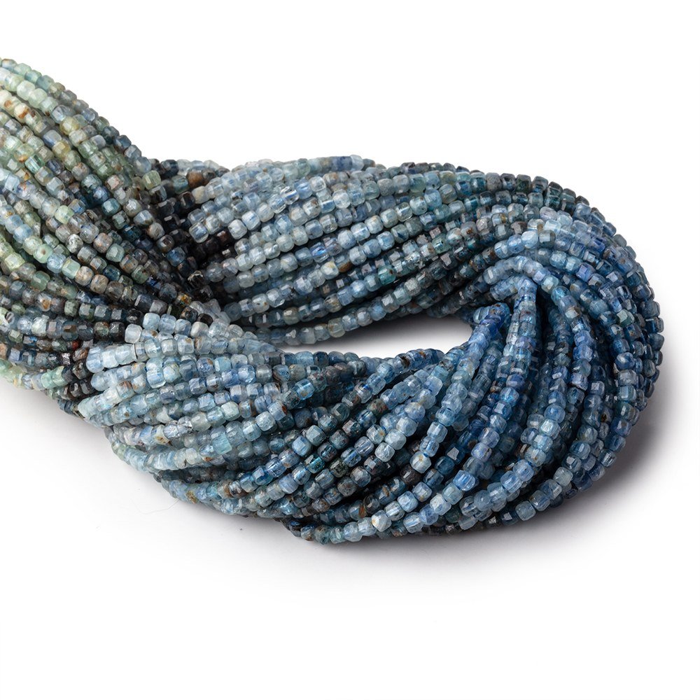 2.5mm Shaded Kyanite Micro Faceted Cube Beads 12.5 inch 128 pieces View 1