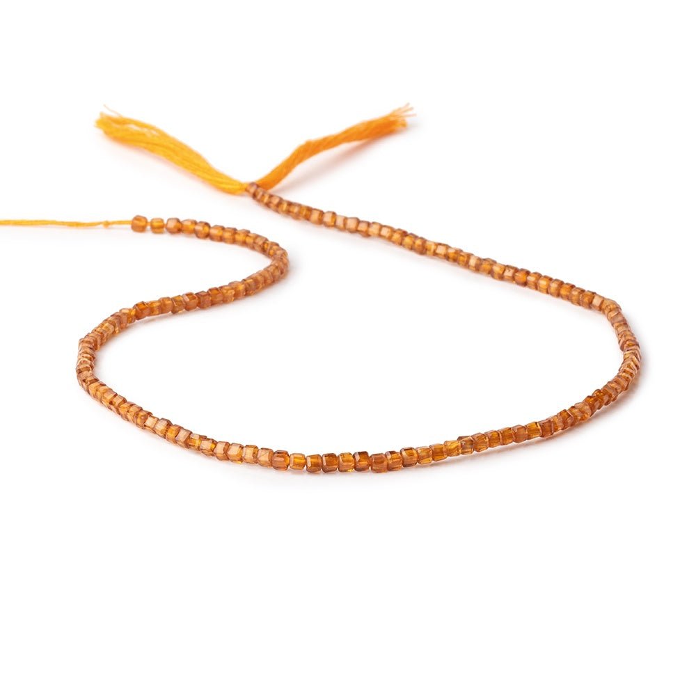 2.5mm Spessartite Garnet Micro Faceted Cube Beads 12.5 inch 134 pieces - Beadsofcambay.com