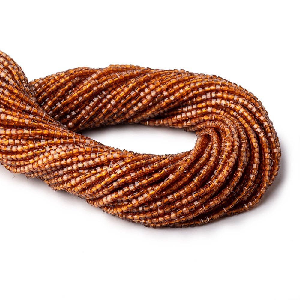 2.5mm Spessartite Garnet Micro Faceted Cube Beads 12.5 inch 134 pieces - Beadsofcambay.com