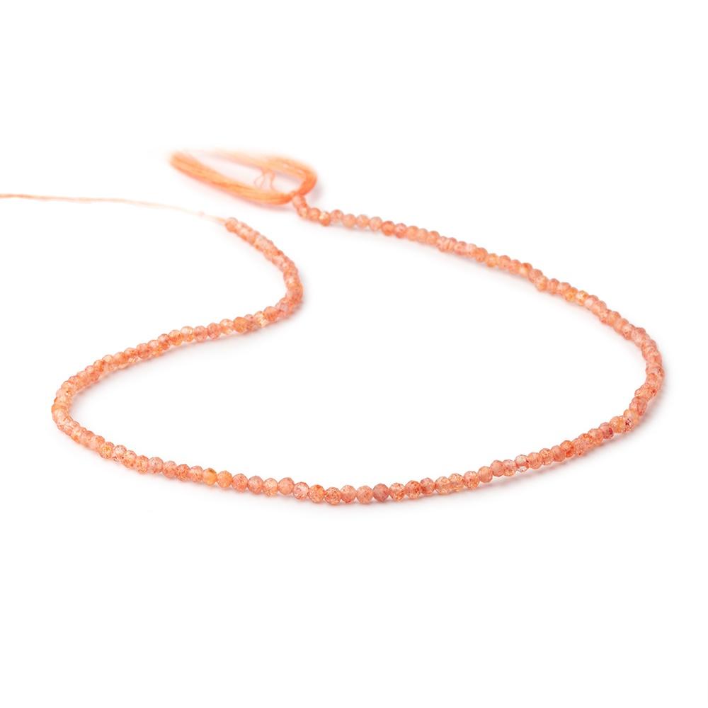 2.5mm Sunstone Micro Faceted Round Beads 12.5 inch 136 pieces AAA - Beadsofcambay.com