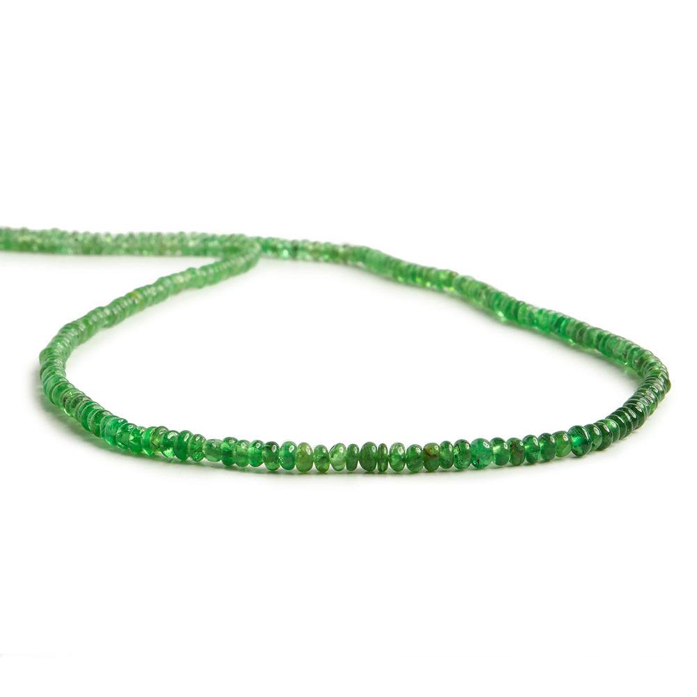 2.5mm Tsavorite Garnet Beads Plain Micro-Rondelles 18 inch 384 pieces - Beadsofcambay.com