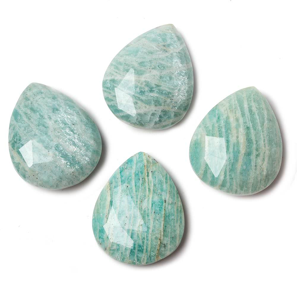 25x20mm Dark Amazonite Faceted Pear Focal Pendant Bead 1 piece - Beadsofcambay.com