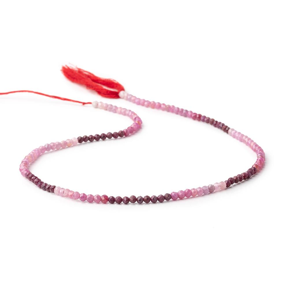 2.6-2.8mm Shaded Ruby Micro Faceted Rondelle Beads 12.5 inch 132 pieces - Beadsofcambay.com