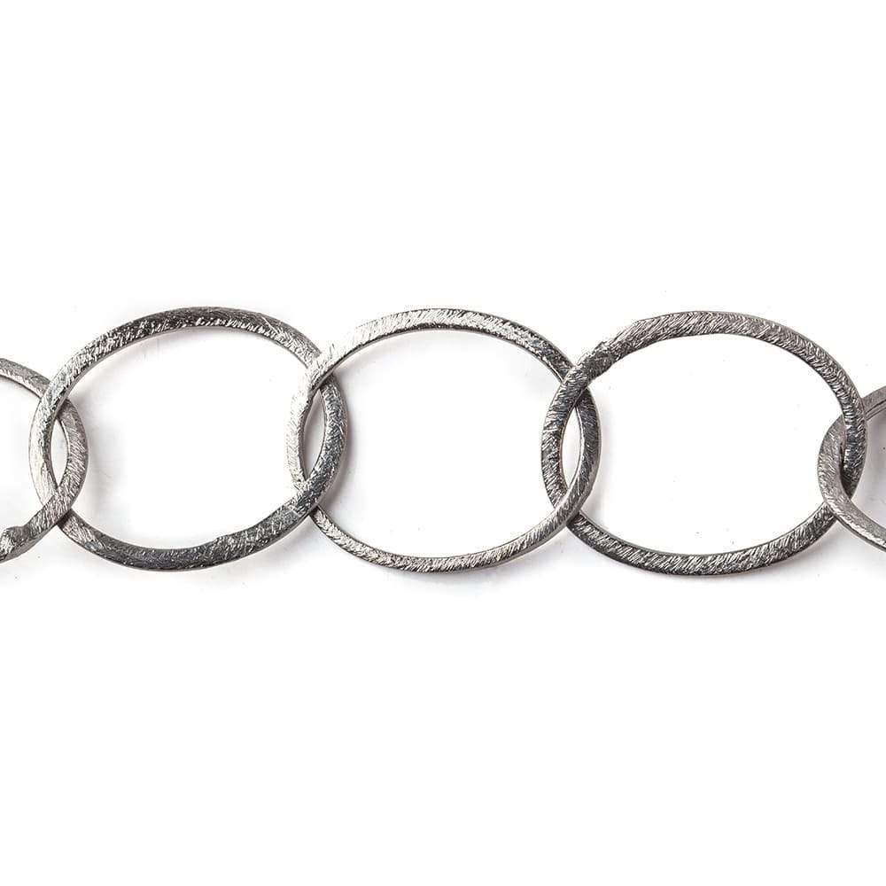 27x23mm Black Gold plated Brushed Oval Link Chain by the foot - Beadsofcambay.com