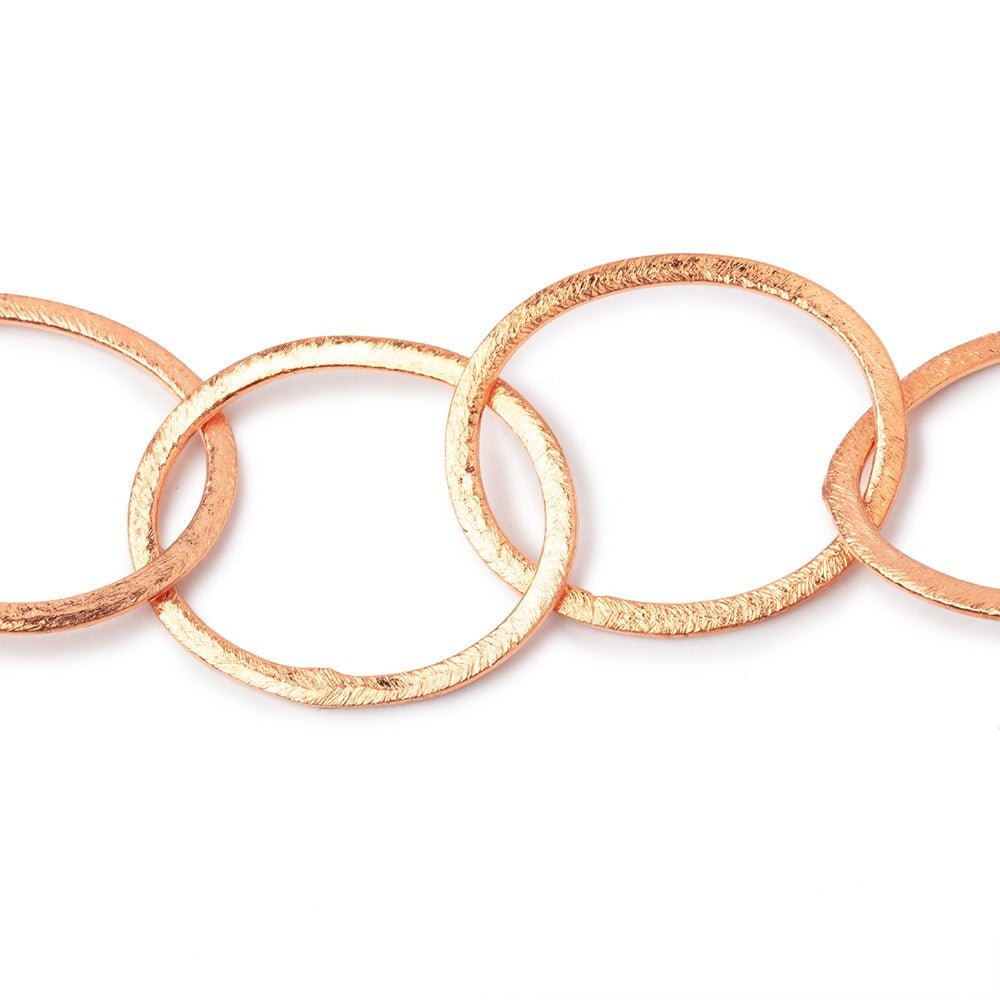27x23mm Copper Brushed Oval Link Chain - Beadsofcambay.com