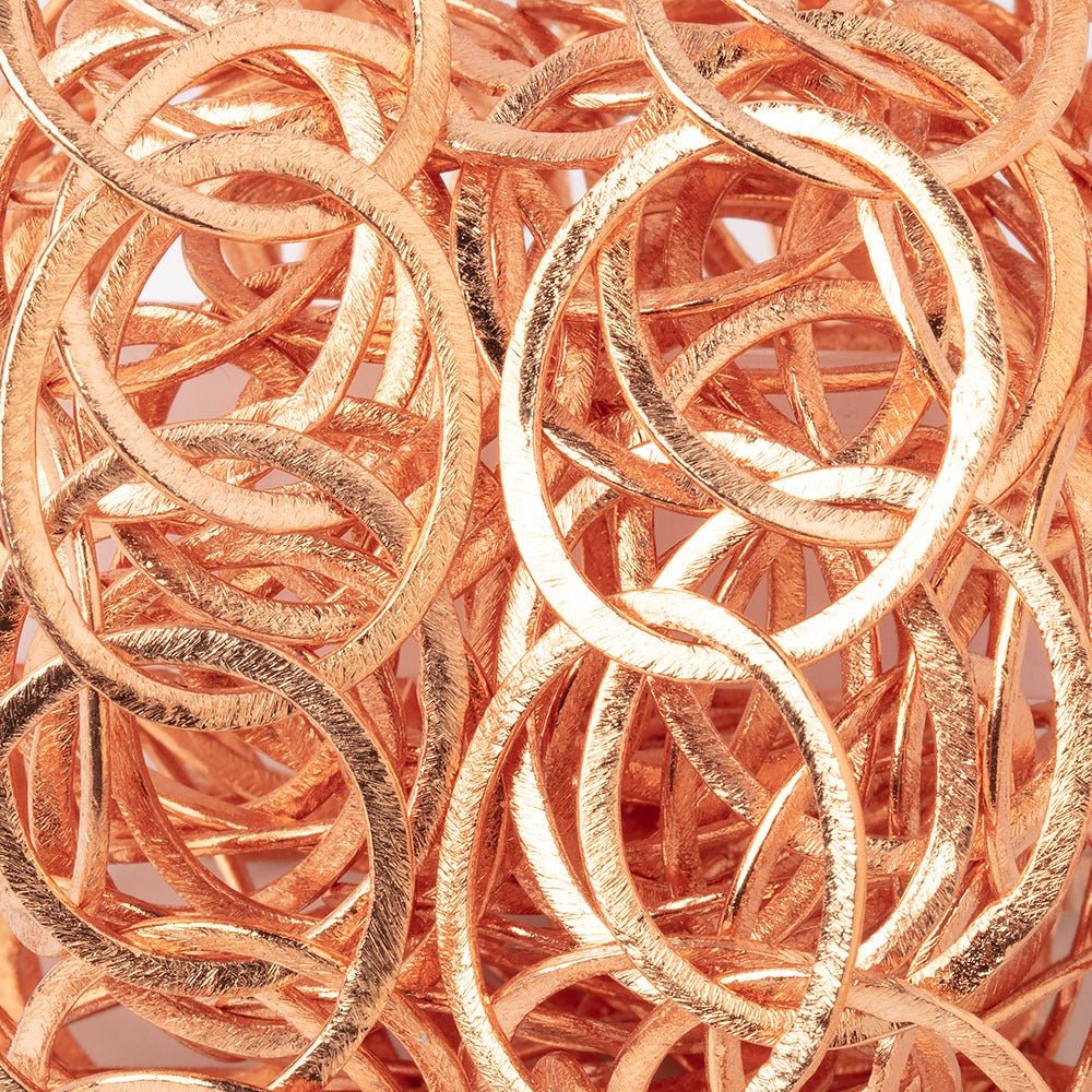 27x23mm Copper Brushed Oval Link Chain - Beadsofcambay.com