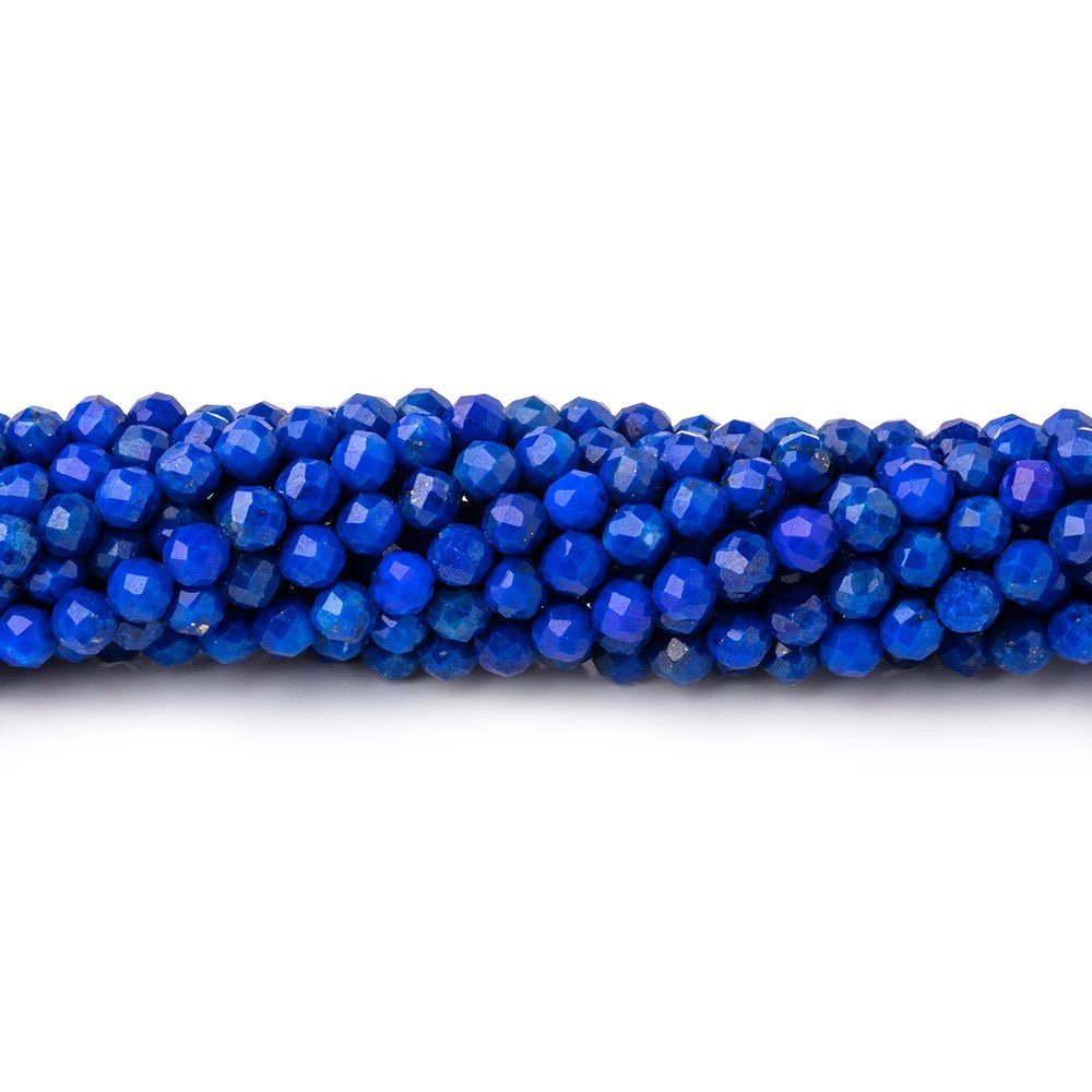 2.8mm Lapis Lazuli Micro faceted round beads 12.5 inches 116 pieces A - Beadsofcambay.com