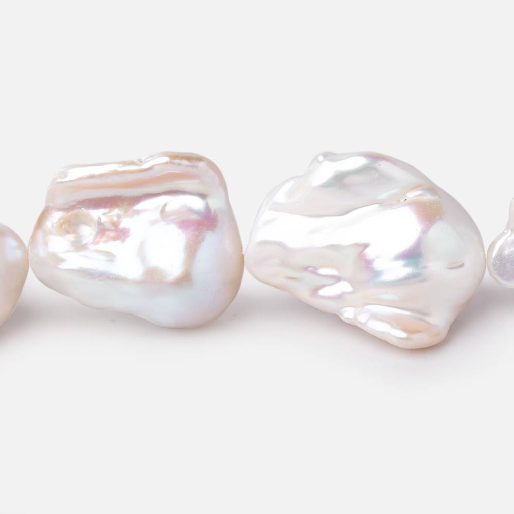 29-32mm Off White Ultra Baroque Freshwater Pearls 16 inch 14 Beads AAA - Beadsofcambay.com