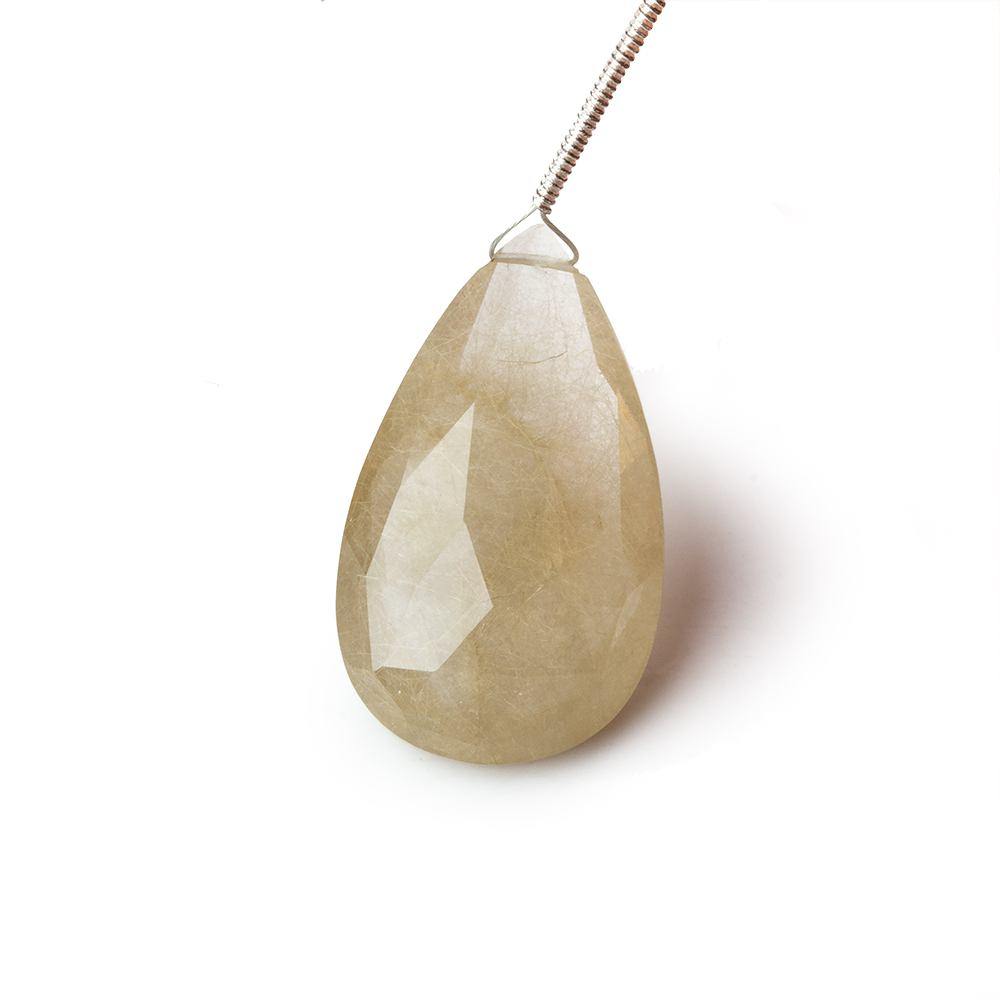 29x17mm Golden Rutilated Quartz Faceted Pear Focal Bead 1 piece - Beadsofcambay.com