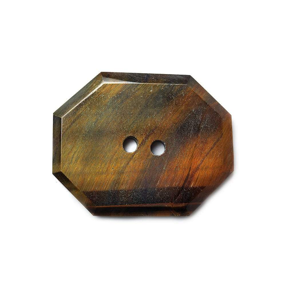 29x23mm Golden Tiger's Eye Rectangle 2.5mm hole button 1 piece - Beadsofcambay.com