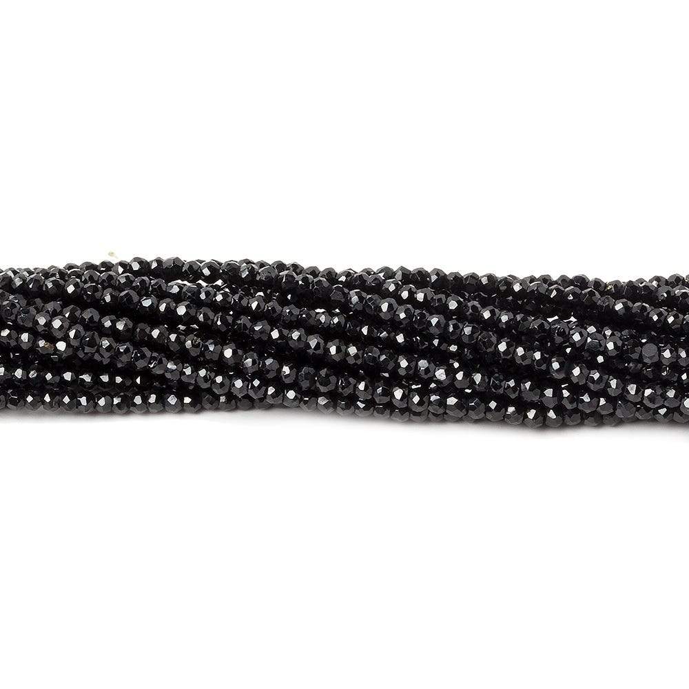 2mm Black Spinel Beads Micro-faceted Rondelle 13 inch 236 pieces - Beadsofcambay.com