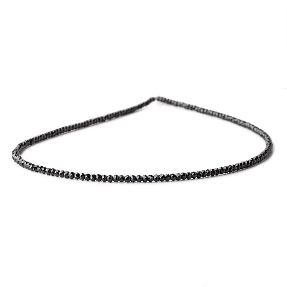 2mm Black Spinel Micro Faceted Rondelle Beads 12.5 inch 178 pieces AAA - Beadsofcambay.com